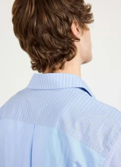 Percival Long Sleeve Shirts|Boxy Shirts^Patchwork Stripe Pearce Shirt Blue