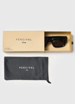 Percival Sunglasses^P002-E2 Black Sunglasses Black Polarized Lenses