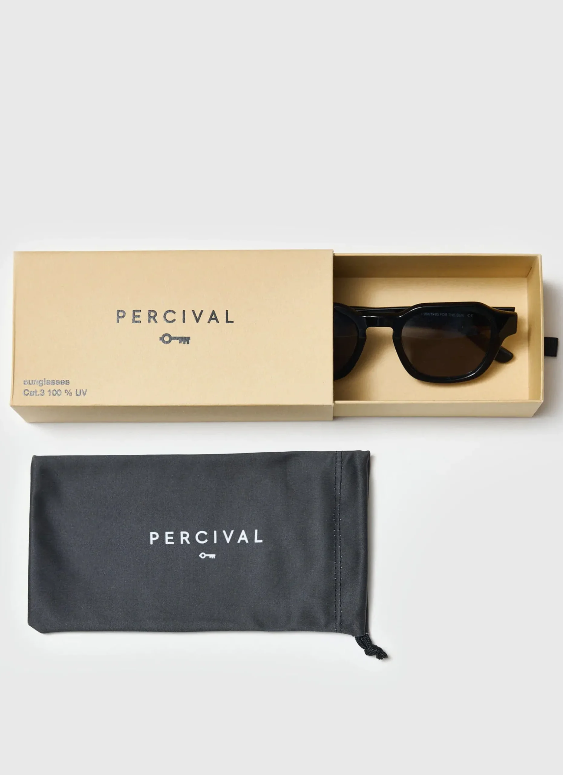 Percival Sunglasses^P001-E2 Black Sunglasses Black Polarized Lenses