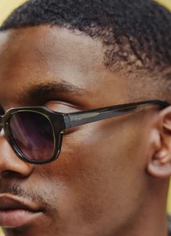 Percival Sunglasses^P001-E52 Olive Green Sunglasses Light Brown Lenses
