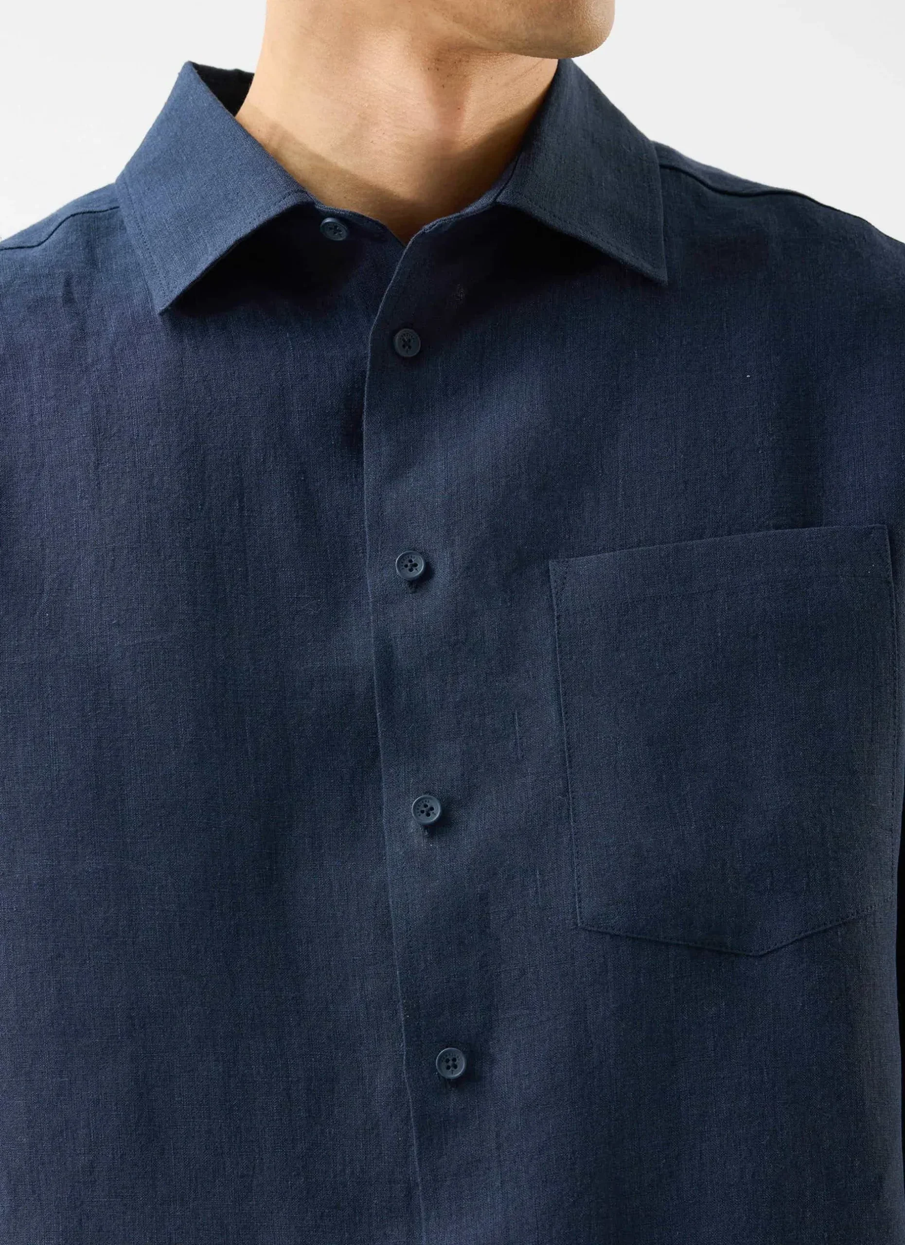 Percival Long Sleeve Shirts|Linen Shirts^Pearce Shirt Navy