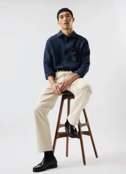 Percival Long Sleeve Shirts|Linen Shirts^Pearce Shirt Navy