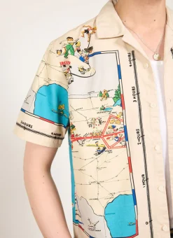 Percival Cuban Collared Shirts|Cuban Collar Shirts^Perciliner Cuban Shirt Ecru