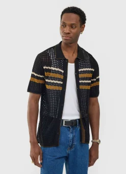 Percival Short Sleeve Shirts|Boxy Shirts^Pesaro Knitted Shirt Black