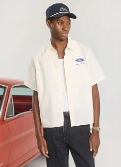 Percival Boxy Shirts^Pit Crew Boxy Shirt Ecru