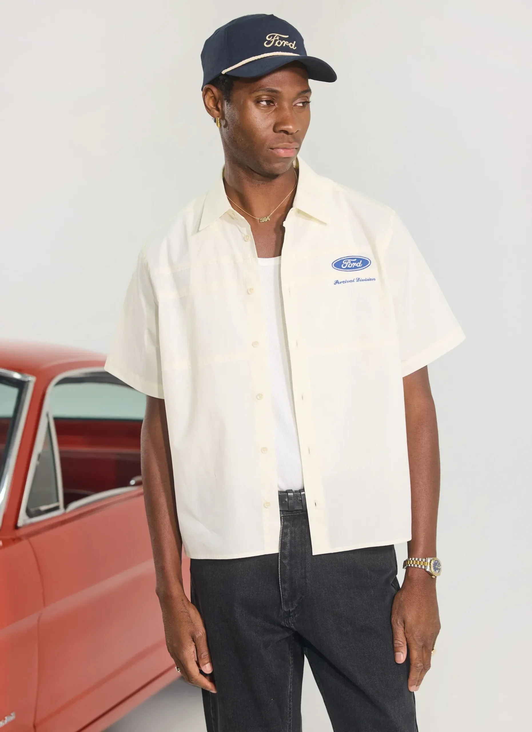 Percival Boxy Shirts^Pit Crew Boxy Shirt Ecru