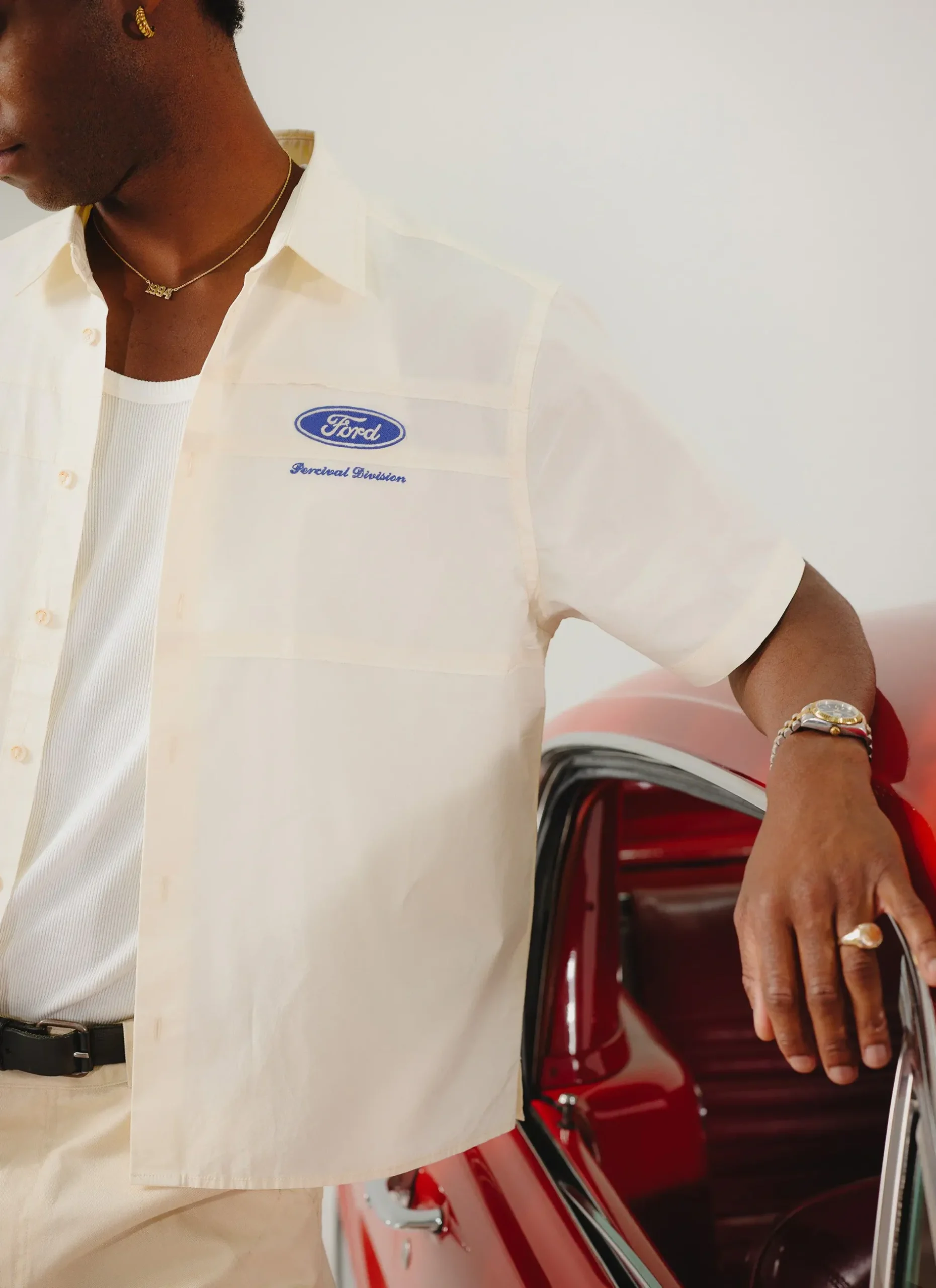 Percival Boxy Shirts^Pit Crew Boxy Shirt Ecru