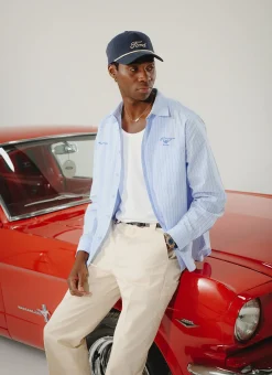 Percival Long Sleeve Shirts^Pit Crew Relaxed Shirt Blue Stripe
