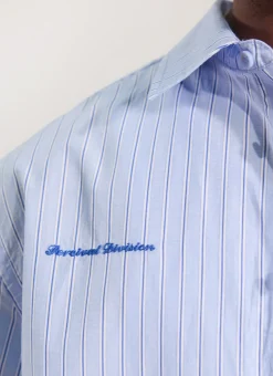 Percival Long Sleeve Shirts^Pit Crew Relaxed Shirt Blue Stripe