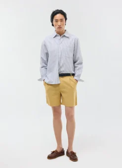 Percival Shorts|Suit Shorts^Pleated Linen Shorts Tan