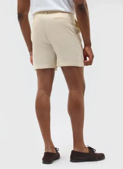 Percival Shorts|Suit Shorts^Pleated Linen Shorts Cream
