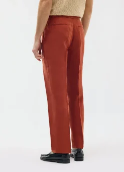 Percival Linen Trousers|Race Day Suits^Pleated Tailored Trousers Rust