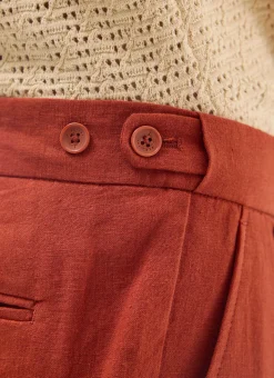 Percival Linen Trousers|Race Day Suits^Pleated Tailored Trousers Rust