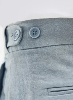 Percival Linen Trousers|Race Day Suits^Pleated Tailored Trousers Light Blue