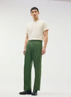 Percival Linen Trousers|Race Day Suits^Pleated Tailored Trousers Forest