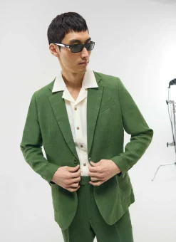 Percival Linen Trousers|Race Day Suits^Pleated Tailored Trousers Forest