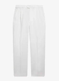 Percival Straight Leg Trousers|Work Suits^Pleated Tailored Trousers White