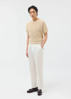 Percival Straight Leg Trousers|Work Suits^Pleated Tailored Trousers White