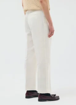 Percival Straight Leg Trousers|Work Suits^Pleated Tailored Trousers White