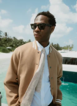 Percival Bomber Jackets^Puglia Varsity Bomber Jacket Tan