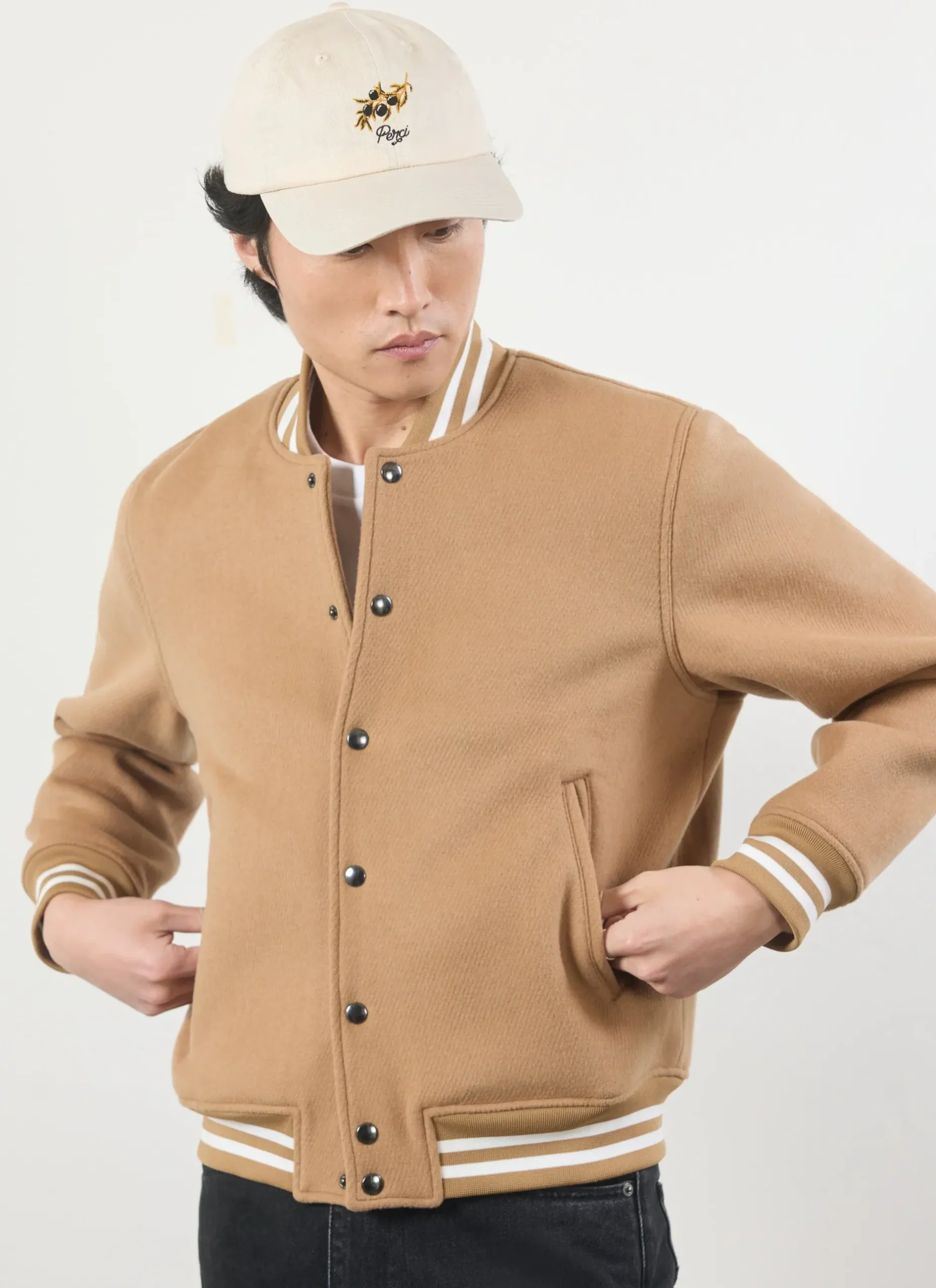 Percival Bomber Jackets^Puglia Varsity Bomber Jacket Tan