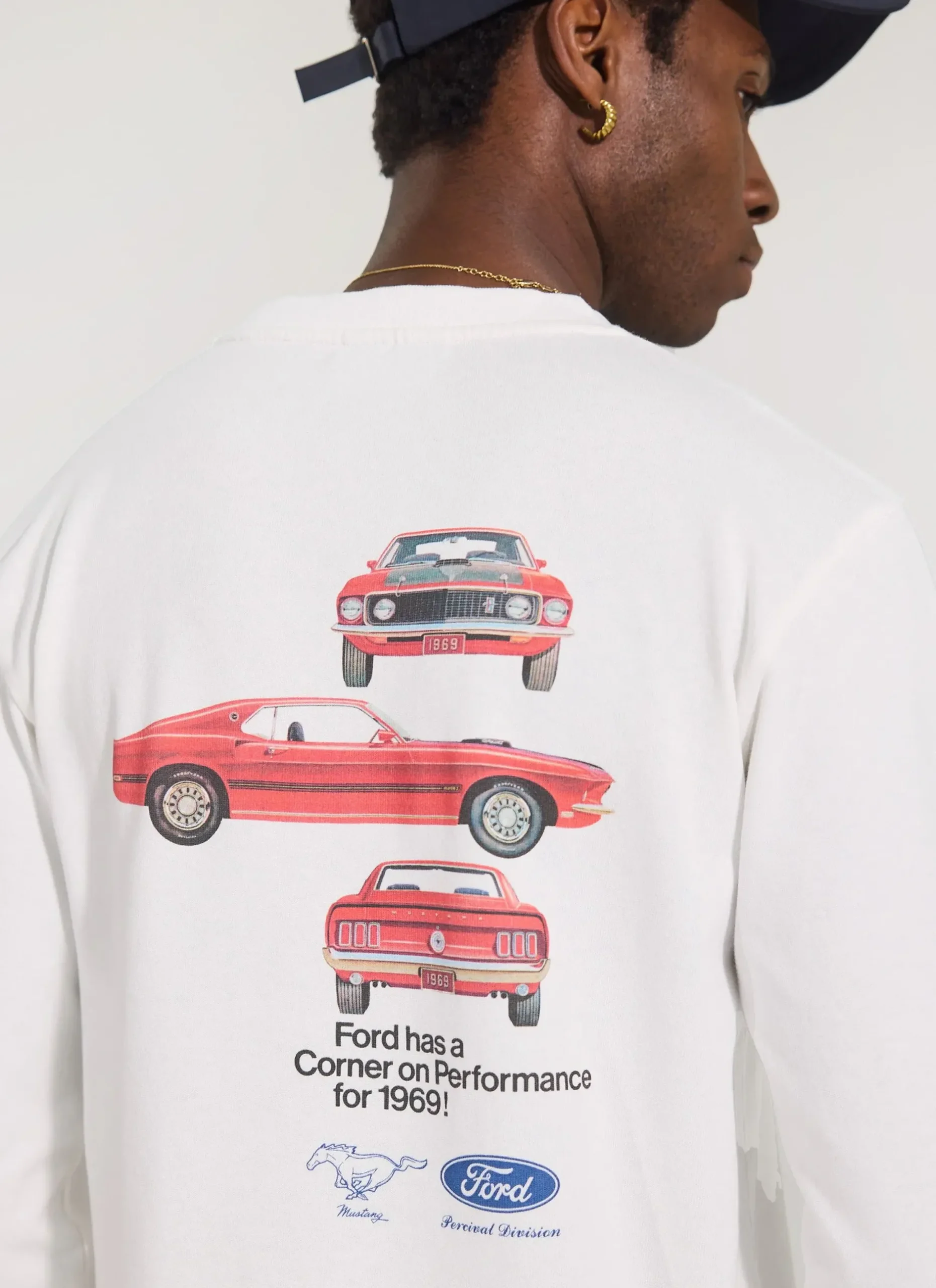 Percival White T-Shirts|Long Sleeve T-Shirts^Raceway '69 Mustang Long Sleeve T Shirt White