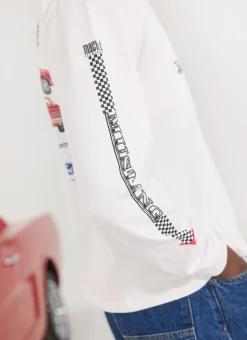 Percival White T-Shirts|Long Sleeve T-Shirts^Raceway '69 Mustang Long Sleeve T Shirt White