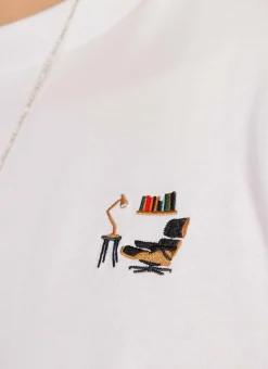 Percival White T-Shirts|Regular Fit T-Shirts^Reading Chair Auxiliary T Shirt White