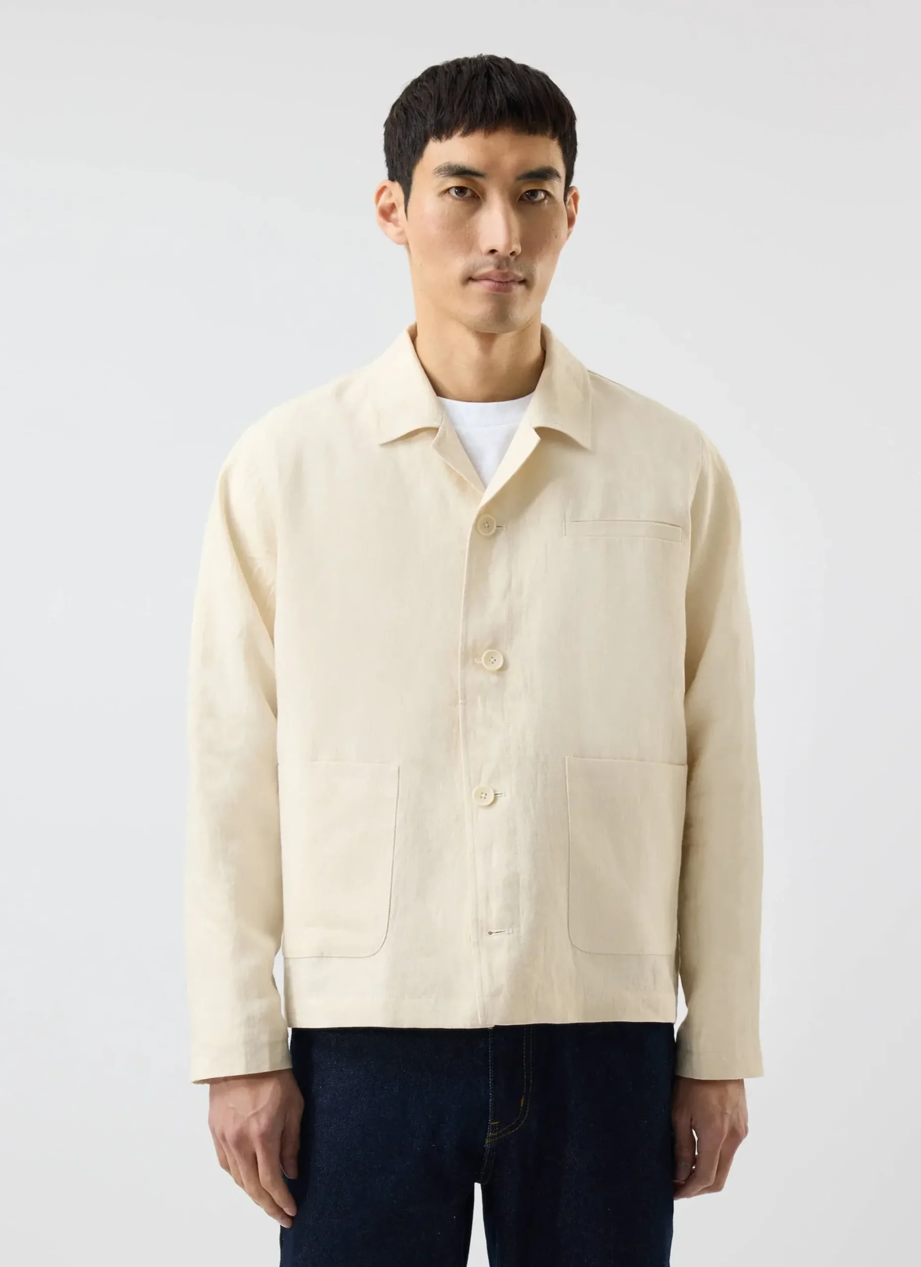 Percival Long Sleeve Shirts|Linen Shirts^Relaxed Linen Overshirt Cream