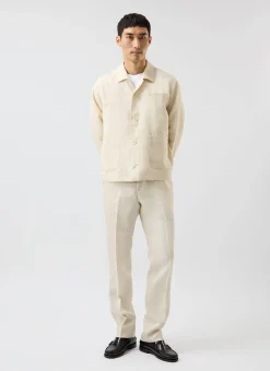 Percival Long Sleeve Shirts|Linen Shirts^Relaxed Linen Overshirt Cream