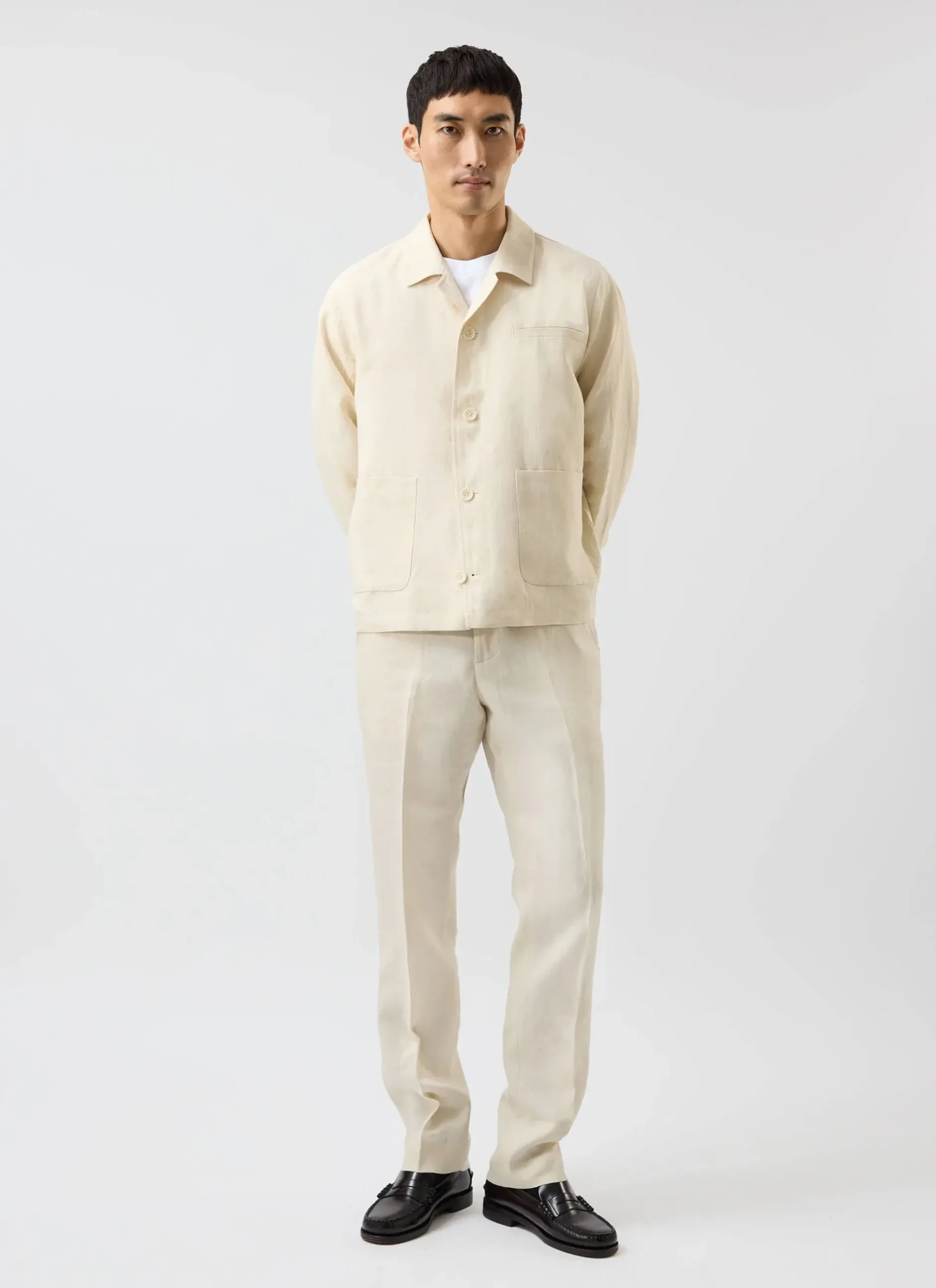Percival Long Sleeve Shirts|Linen Shirts^Relaxed Linen Overshirt Cream