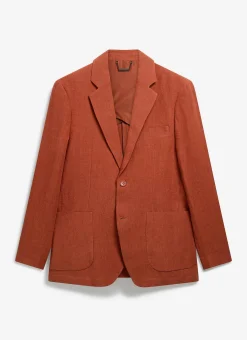 Percival Linen Blazers & Jackets|Race Day Suits^Relaxed Tailored Linen Blazer Rust