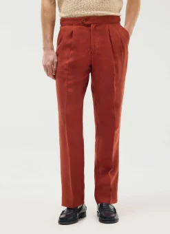 Percival Linen Blazers & Jackets|Race Day Suits^Relaxed Tailored Linen Blazer Rust