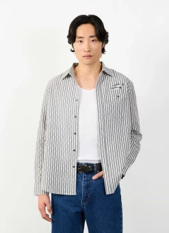 Percival Long Sleeve Shirts|Boxy Shirts^Sardine Aegean Pearce Oversized Shirt Black with White