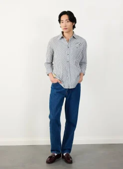 Percival Long Sleeve Shirts|Boxy Shirts^Sardine Aegean Pearce Oversized Shirt Black with White
