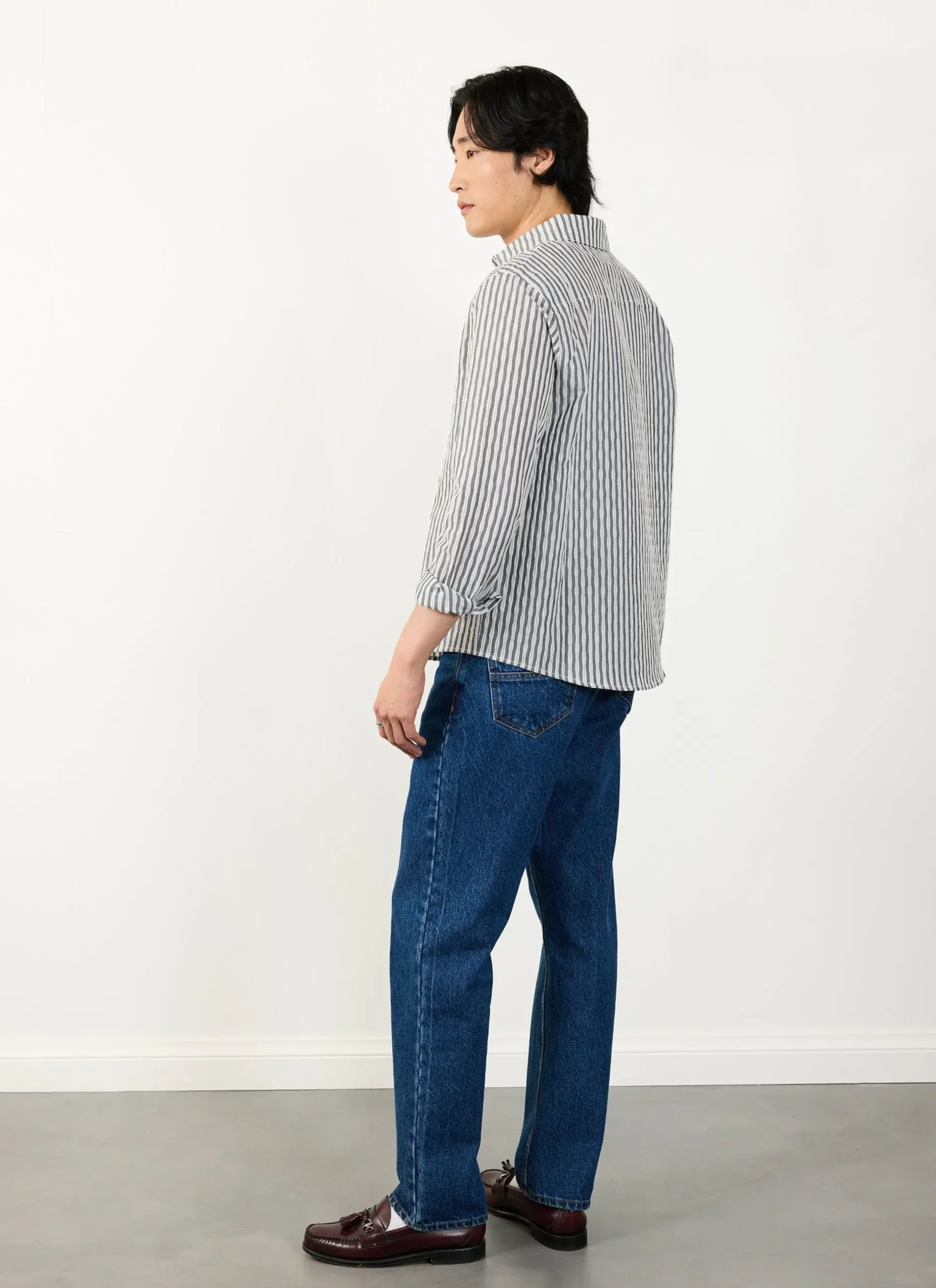 Percival Long Sleeve Shirts|Boxy Shirts^Sardine Aegean Pearce Oversized Shirt Black with White