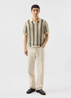 Percival Short Sleeve Shirts|Polo Shirts^Sarti Knitted Polo Shirt Ecru with Forest