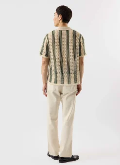 Percival Short Sleeve Shirts|Polo Shirts^Sarti Knitted Polo Shirt Ecru with Forest