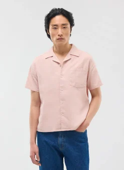 Percival Short Sleeve Shirts|Linen Shirts^Short Sleeve Cuban Shirt Dusty Pink