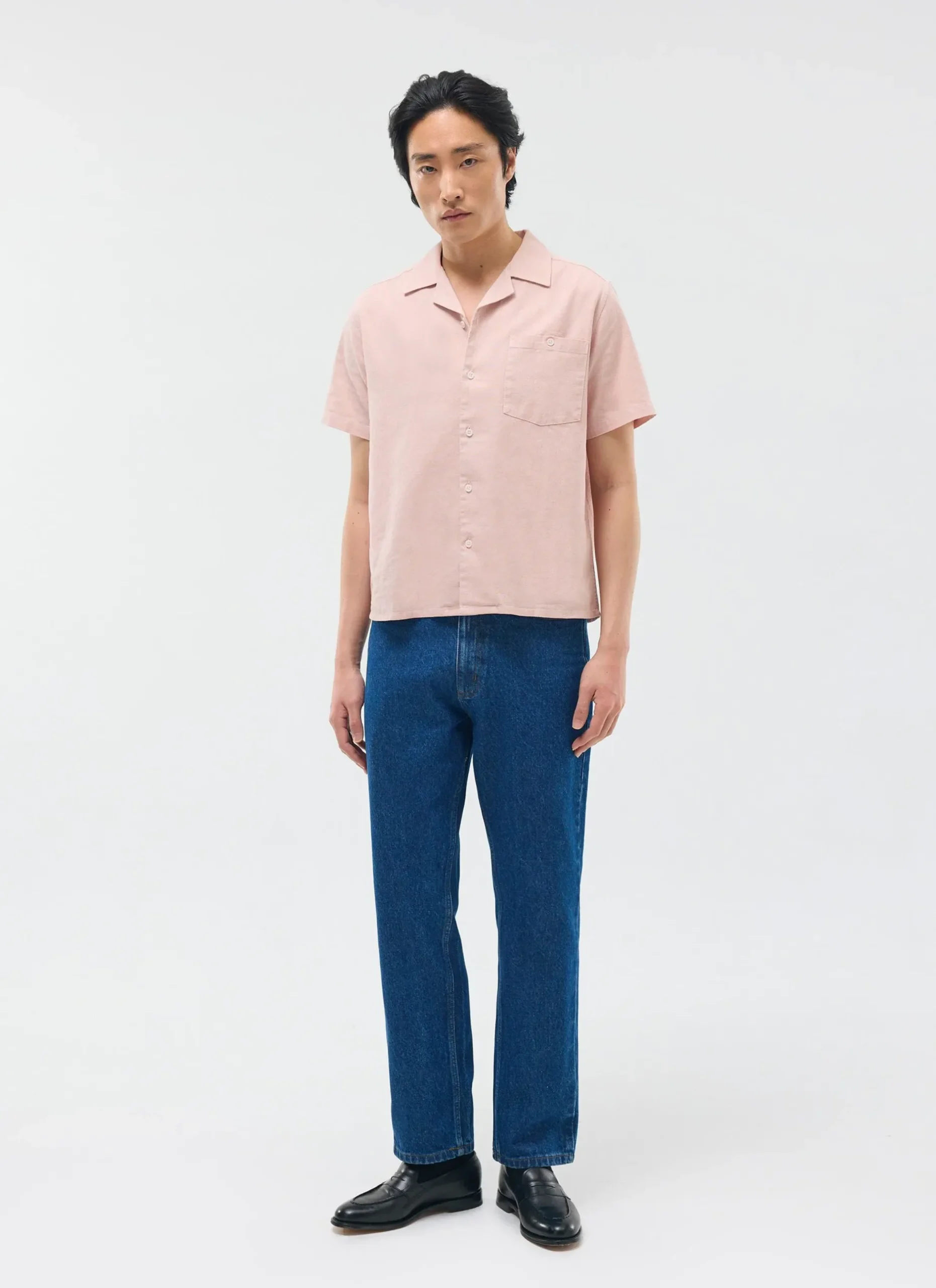 Percival Short Sleeve Shirts|Linen Shirts^Short Sleeve Cuban Shirt Dusty Pink