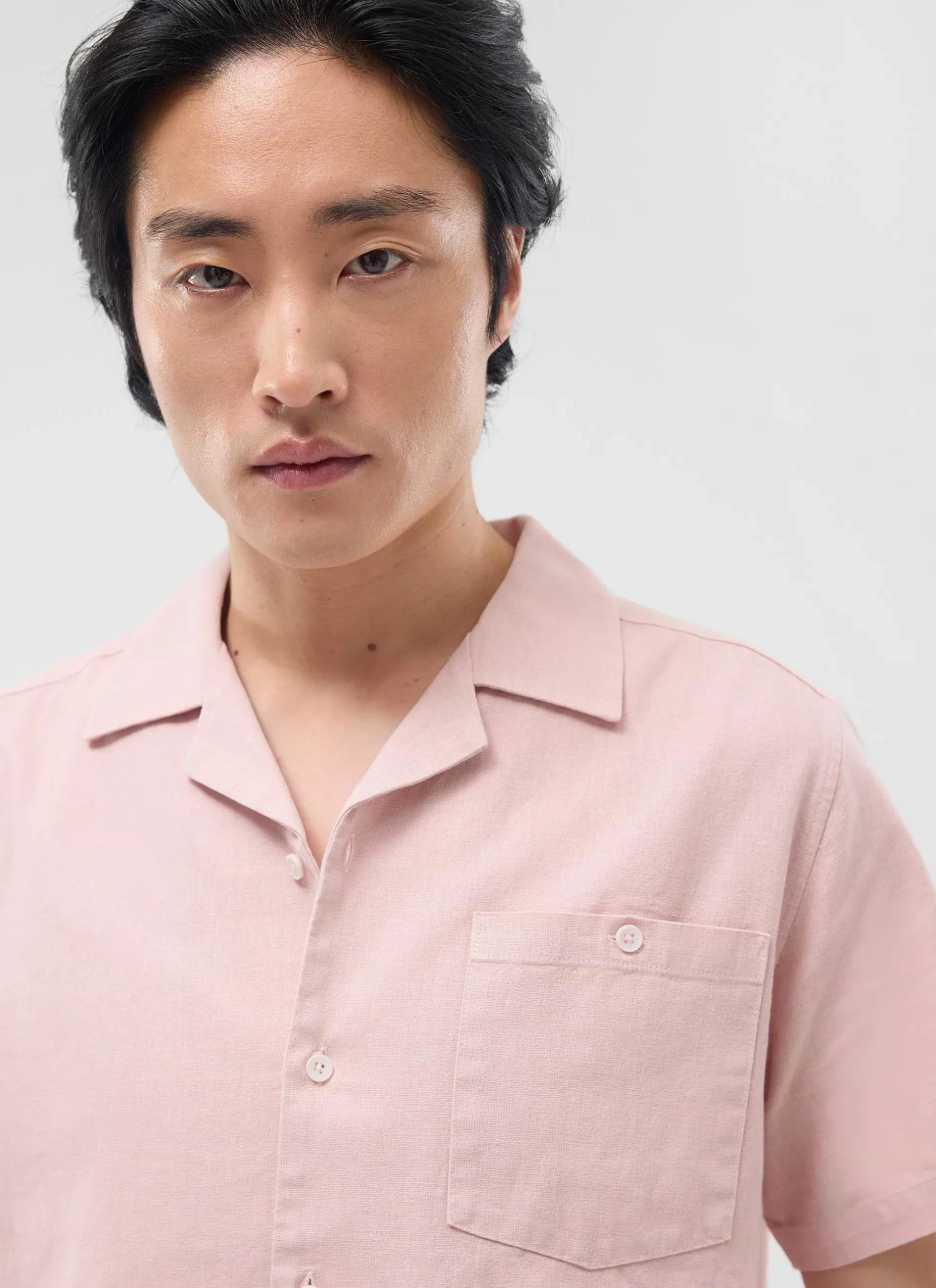 Percival Short Sleeve Shirts|Linen Shirts^Short Sleeve Cuban Shirt Dusty Pink