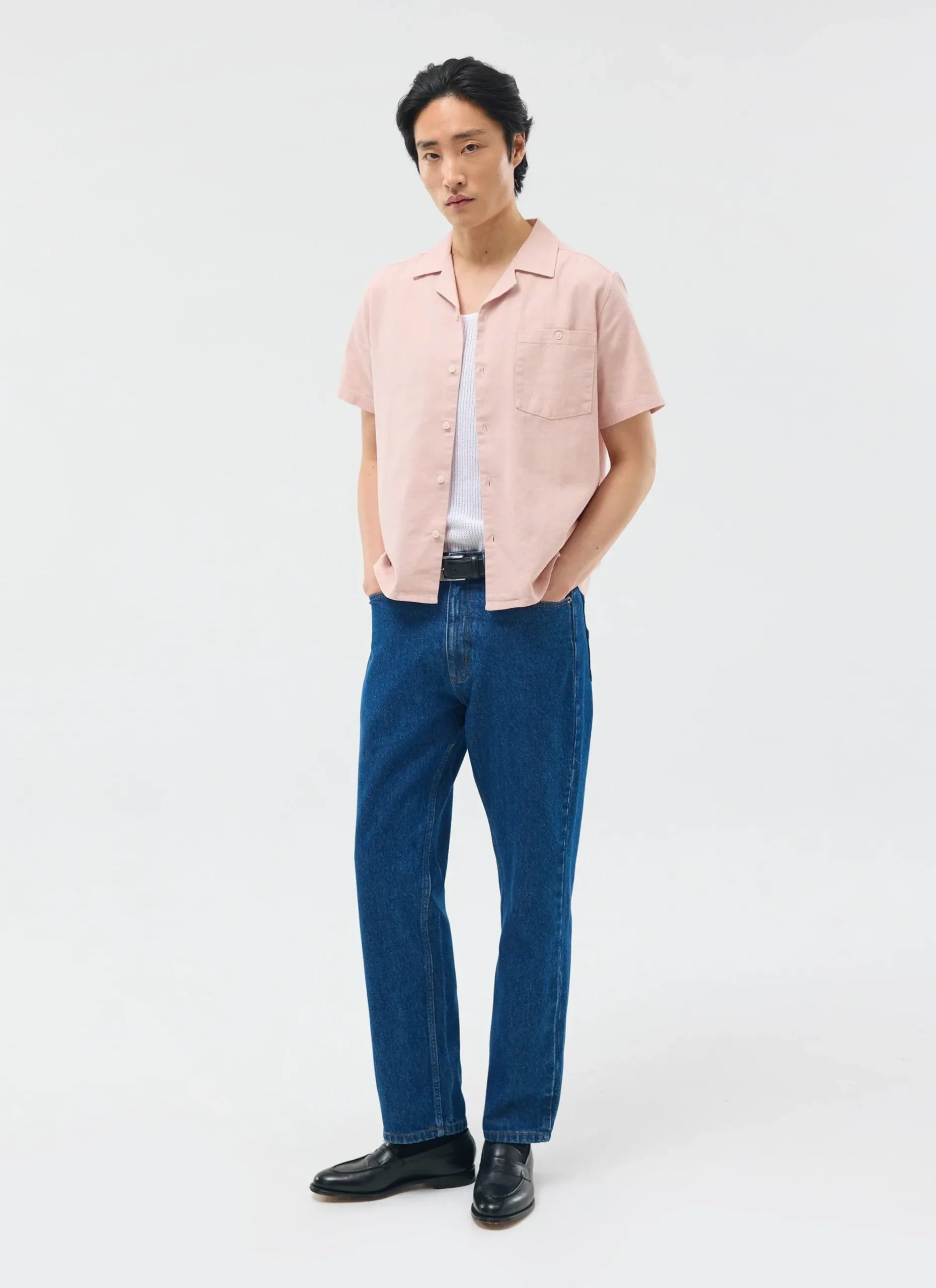 Percival Short Sleeve Shirts|Linen Shirts^Short Sleeve Cuban Shirt Dusty Pink