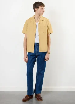 Percival Short Sleeve Shirts|Cuban Collared Shirts^Short Sleeve Cuban Shirt Tan