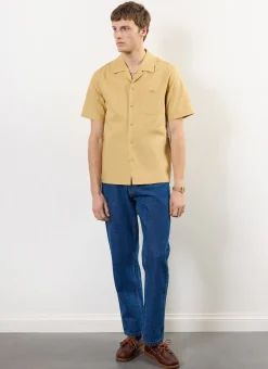 Percival Short Sleeve Shirts|Cuban Collared Shirts^Short Sleeve Cuban Shirt Tan