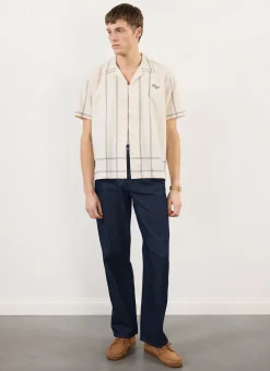 Percival Cuban Collared Shirts|Cuban Collar Shirts^Sicily Cuban Shirt Ecru