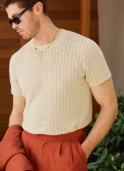 Percival Regular Fit T-Shirts^Siena Knitted T Shirt Ecru