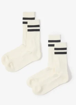 Percival Socks^Sport Socks 2 Pack White
