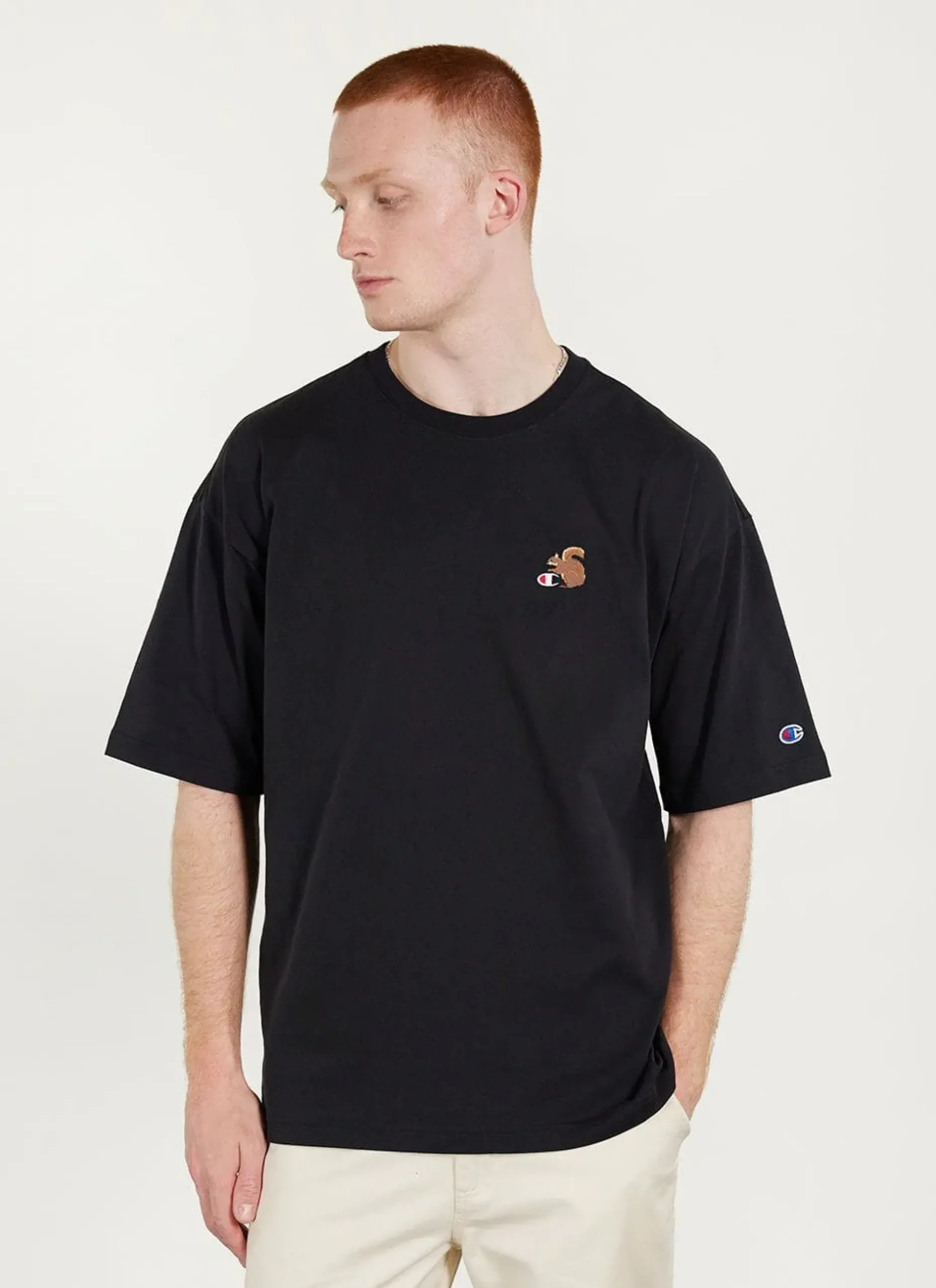 Percival Oversized T-Shirts|Boxy T-Shirts^Squirrel Oversized T Shirt Black
