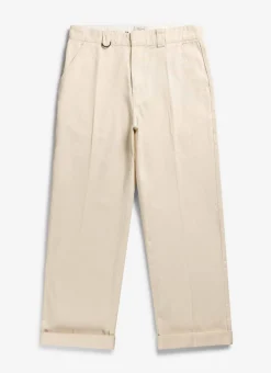 Percival Straight Leg Trousers^Stay Press Trousers Ecru