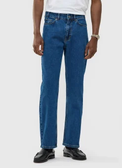 Percival Straight Leg Trousers|Straight Leg Jeans^Straight Leg Denim Jeans Mid Wash Blue